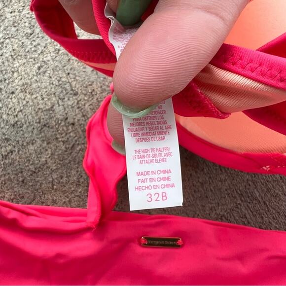 Victoria’s Secret 32B/XS The High Tie Halter and Classic Hipster Hot Pink Bikini - Picture 9 of 9
